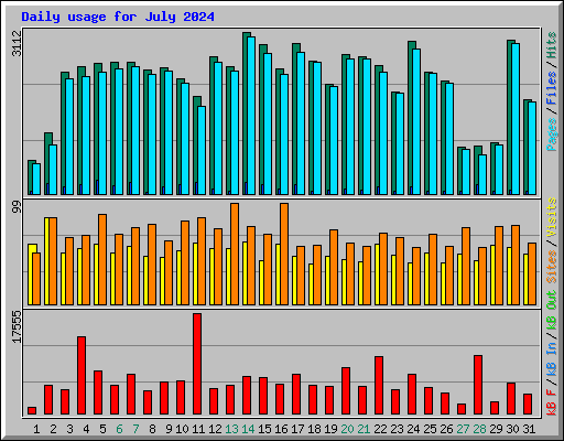 Daily usage for July 2024