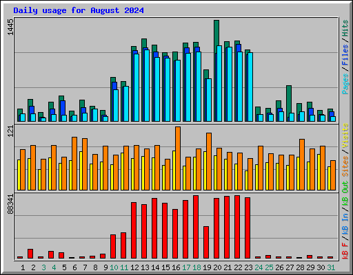 Daily usage for August 2024