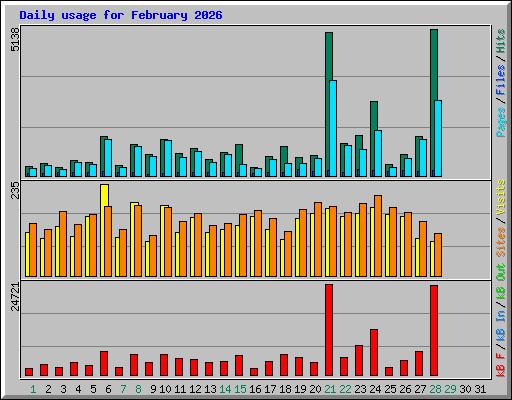 Daily usage for February 2026