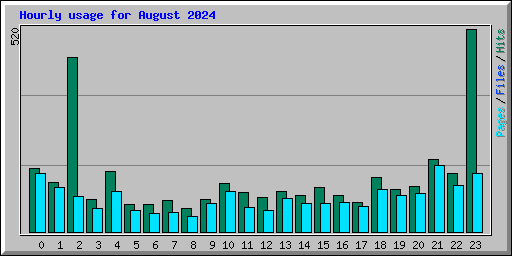 Hourly usage for August 2024